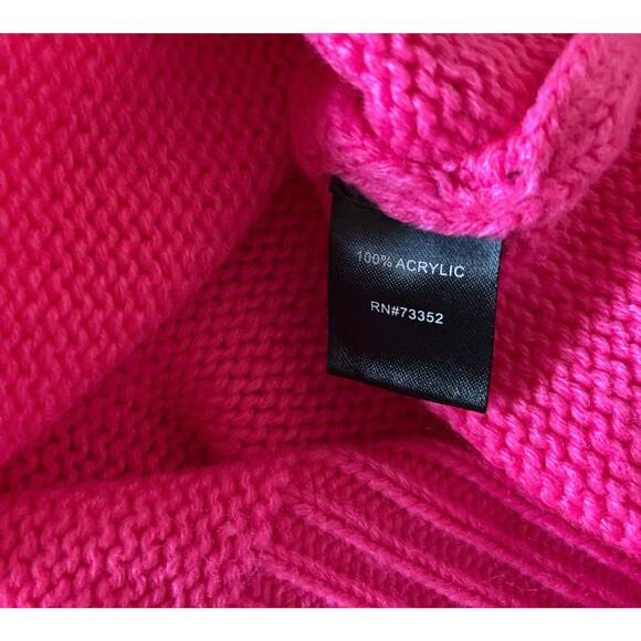 TRIBEKKA 44 Womens Size Small Hot Neon Pink Mock Turtleneck Pullover Sweater - Picture 6 of 7